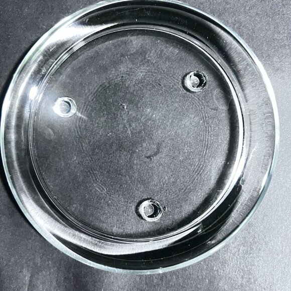 Set Of 4 Round Clear 4" Glass Candle Holders Trivets Coasters With Feet - Picture 6 of 6